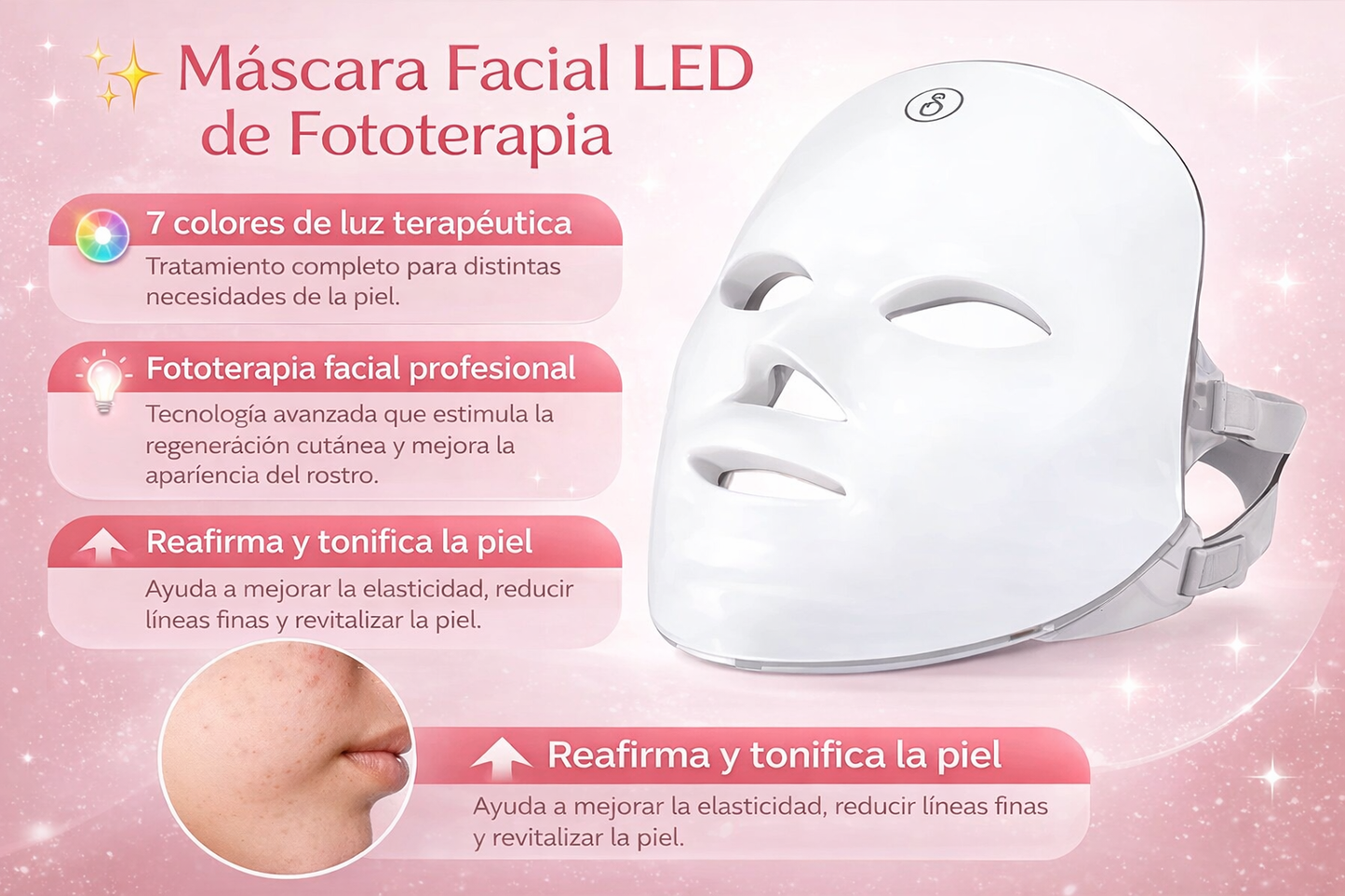 Mascara Facial LED - Glow Coreano en Minutos